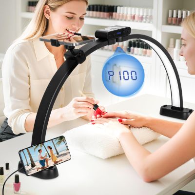 KIRKAS Half Moon Light for Nail Desk, 29in Foldable Nail Lamp for Desk