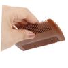 DEARMAMY Four Sided Beard Comb and Comb with Storage Bag Static Design for Smooth Grooming for Travel and Styling Random Brown Style view 3