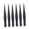 LOLIPPYY 6pcs Stainless Steel Eyelash Tweezers Set for Makeup Precision Grooming Beauty Tools for Eyebrow and Eyelash Application view 1