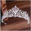 crown,Crowns,tiaras, Tiaraprincess crownWedding Tiara Princess Handmade Cute Pink Beads Crown Bride Hair Jewelry Wedding Tiaras Diadem Headdress Headpieces (Metal color : Silver Pink)(Silver White) view 3
