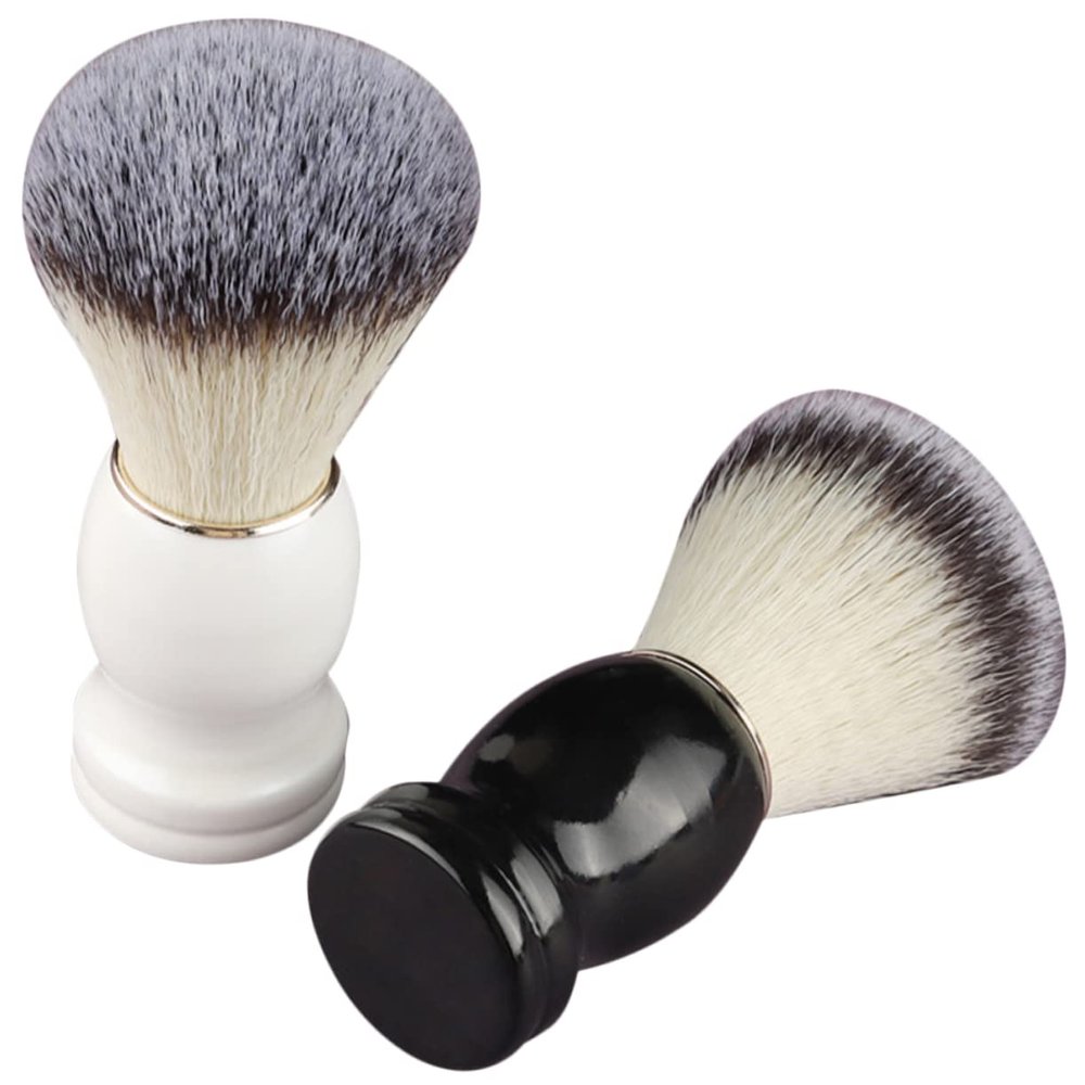 BATHVEVE 2pcs Shaving Brush Handle Soft Bristles for Gentle Beard Care for Home and Barber Use Lightweight and Beard Grooming Tools
