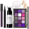 UCANBE Purple Halloween Makeup Kit  Witch Devil Sorceress Ursula Makeup Set for SFX Costume Cosplay - Eyeshadow Palette, White Foundation, Purple Lipstick, Black Eyeliner, Setting Powder & Sponges view 1