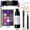 UCANBE Purple Halloween Makeup Kit  Witch Devil Sorceress Ursula Makeup Set for SFX Costume Cosplay - Eyeshadow Palette, White Foundation, Purple Lipstick, Black Eyeliner, Setting Powder & Sponges view 2