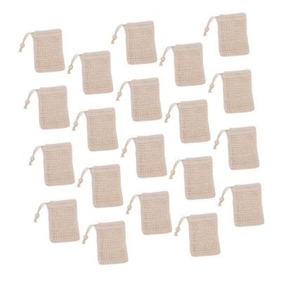 NIYANGLE 20pcs Lightweight Cotton Soap Bag Portable Mesh Net Pouches Exfoliating for Skin Care