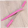 FOMIYES 2pcs Facial Hair Remover Set Threading Spring and Eyebrow Razor Face Razor for Women Facial Hair Removal Pink view 2