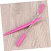 FOMIYES 2pcs Facial Hair Remover Set Threading Spring and Eyebrow Razor Face Razor for Women Facial Hair Removal Pink view 4