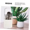 DEARMAMY Makeup Brush Storage Box Dustproof Plastic Brush Container Lid 1-Piece Organizer for Travel and Home Use for Women and Makeup Artists view 2