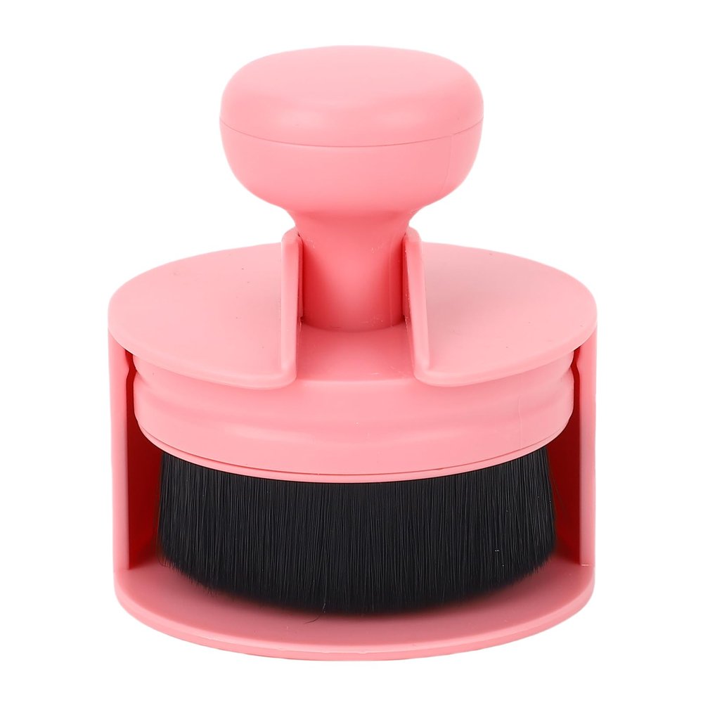 BTSEURY Nail Dust Brush with Round Handle, Flat Head Soft, Professional Fluffy Nail Art Cleaning Brush for Salon or Home Manicure, Multipurpose for Makeup and Dust Removal (PINK)