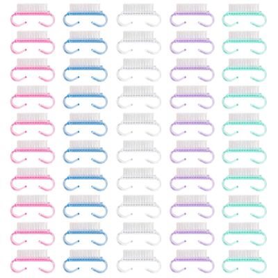 FZBNSRKO 50 Pcs Handle Grip Nail Brush,Nail Brushes Bulk Small Fingernail Scrub Cleaning Brushes for Toes/Nails Cleaner(Mixed Color)