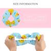 Women's Large Scrunchies For Thick Hair, Fashion Gentle Ponytail Holders Yellow Rubber Ducks Bubbles view 2