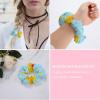 Women's Large Scrunchies For Thick Hair, Fashion Gentle Ponytail Holders Yellow Rubber Ducks Bubbles view 4