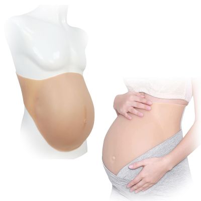 SooTTBE Soft Lifelike Silicone Belly Realistic Fake Pregnancy Skin Male to Female Baby Bump for Actor Performance Maternity,Color 1,M