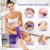 BLITZWAX Lavender Hard Wax Beads and 1.3lbs Cream Waxing Beans for Hair Removal Painless Wax for Sensitive Skin, Face, Full Body, Bikini At Home Waxing Beads for Women Men view 3