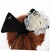 Beaupretty 4pcs Lazy Hair Bun Makers Decorative Flower for Women Soft Fabric Easy to Use Bun Accessories for Daily Wear Black White Apricot view 4