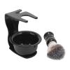 3 in 1 Shaving Brush Bowl Stand Set | Easy to Maintain ABS Shaving Kit with Nylon Fibers | Travel - Friendly Men ' s Grooming Present for Home/Office view 2