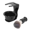 3 in 1 Shaving Brush Bowl Stand Set | Easy to Maintain ABS Shaving Kit with Nylon Fibers | Travel - Friendly Men ' s Grooming Present for Home/Office view 3