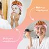 10.6 Inches Adjustable Satin Hair Bonnet for Sleeping | Elastic Non-Slip Reusable Shower Hair Caps for Women | Double Layers Shower Cap for Women | Satin Silk Bonnet for Curly Hairs (Khaki & Pink) view 3