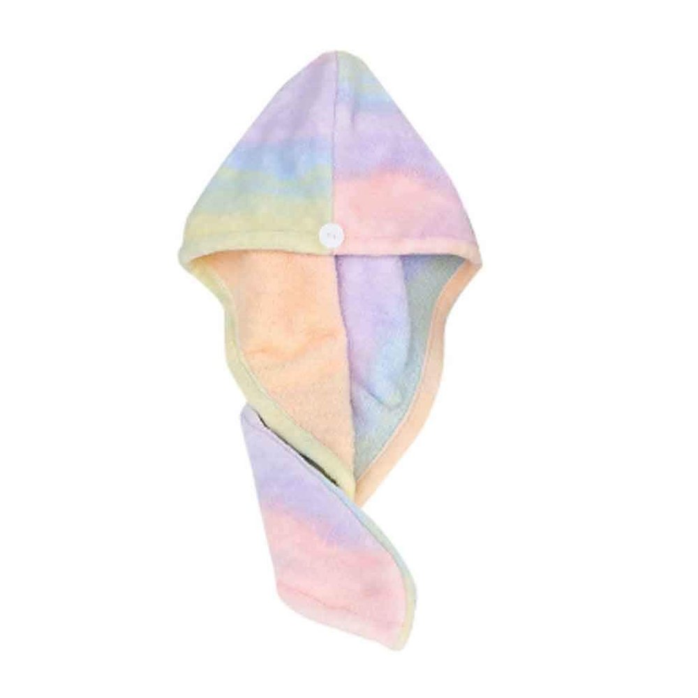 HIONJIN Coral Velvet Bath Towel Hair Dry Quick Drying Lady Bath Towel Soft Shower Cap Hat for Lady Man Turban Wrap Bathing Tools