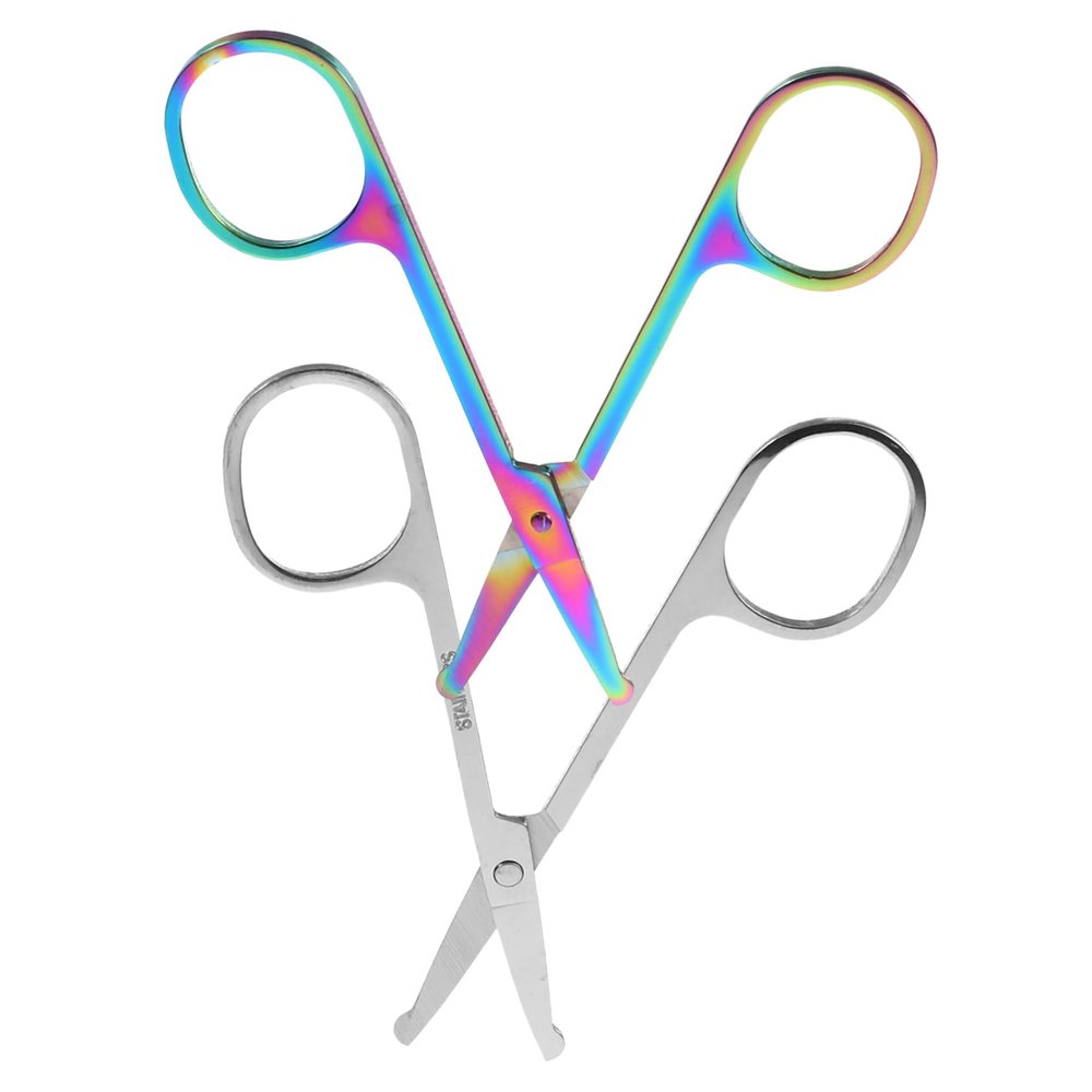 ARTSEWPLY 2pcs Facial Hair Scissors Nose Hair Clippers Lightweight for Travel for Friends