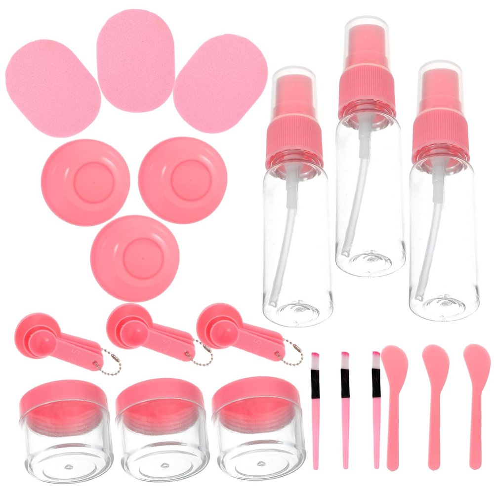 Vaguelly Facial Mask Tool Set Diy Beauty Mask Mixing Bowl Stick Reusable Skincare Kit Pink Easy to Clean Carry
