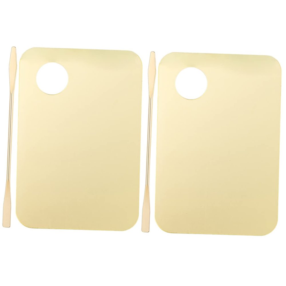 Ipetboom Acrylic Makeup Mixing Palette and Spatula Kit Lightweight Nail Blending Plates for Professional Cosmetic Foundation Application Durable and Portable Makeup Tools