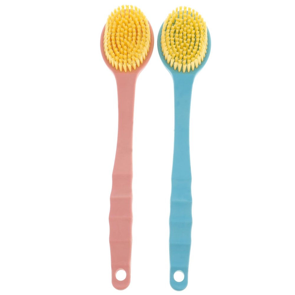Beaupretty 2Pcs Long Handle Bath Body Scrubbers Back Exfoliating Brushes for Deep Cleaning Supplies with Durable Handle and Pbt Bristles for Smooth Skin