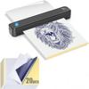 2025 New Version Wireless Tattoo Stencil Printer - Bluetooth Portable Thermal Tattoo Stencil Machine with 20 Pcs Transfer Paper for Artists & Beginners Compatible with Phones/Tablets/PC/Mac view 1