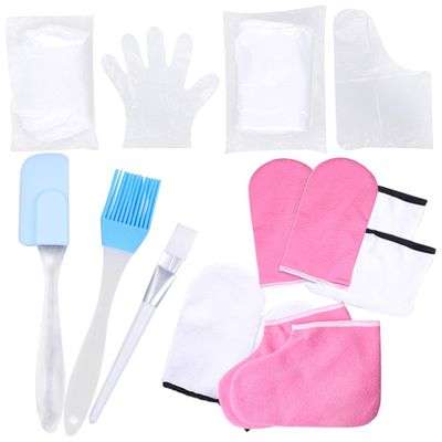 EXQUIMEUBLE 1Set Moisturizing Gloves and Foot Covers for Paraffin Wax Treatment Exfoliating Scrub Accessory for Hand and Foot Care Overnight Skin Repair for Dry Cracked Skin Washable