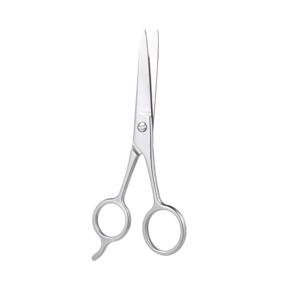 DEARMAMY Stainless Steel Beard Scissors for Men Hairdressing Tool for Daily Beard Eyebrow Care Easy to Use Silver Finish present for Male Friends