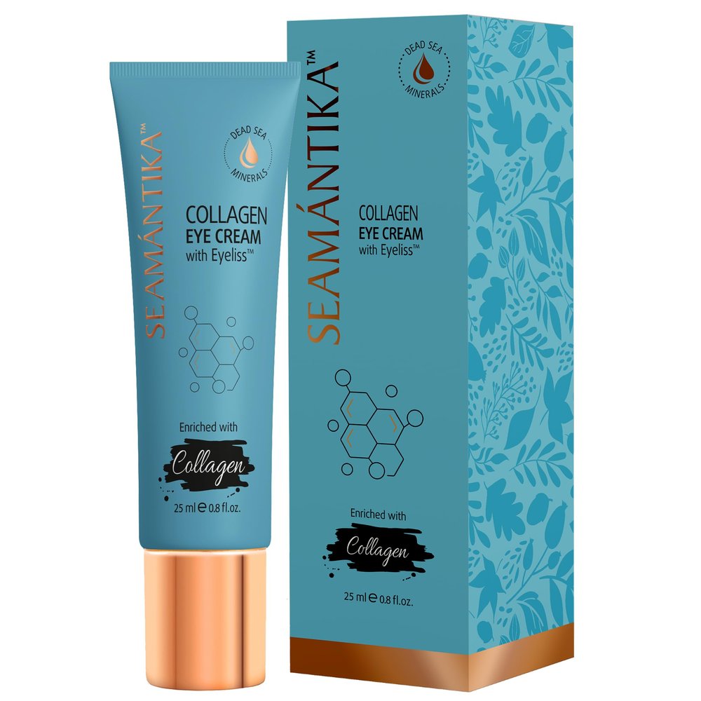 SEAMANTIKA Under Eye Cream with Collagen for Puffiness and Bags 0.8 Fl Oz | Fast-Acting Eye Tightening Treatment for Wrinkles, Puffiness & Fine Lines | Lifts and Firms Under-Eye Area in Minutes