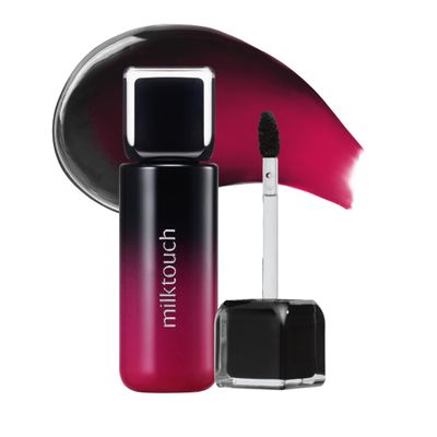 MILKTOUCH Black Peel Off Lip Tattoo - Long-Lasting Matte Lip, Waterproof & Transfer-Proof, Highly Pigmented, Stay-On-All-Day Lip Tint Stain | Stocking Stuffers for Women (4.5g) #01 Black Cherry