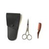 Healvian 1Set Beard Scissors Stainless Steel Trimmer and Comb Kit for Men Portable Grooming Accessories with Storage Bag for Home and Barbershop Use view 3