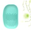 Beaupretty 1PC Makeup Brush Plate Handheld Scrubbing Pad for Washing Light Green Cleaning Dish for Women view 3