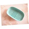 Beaupretty 1PC Makeup Brush Plate Handheld Scrubbing Pad for Washing Light Green Cleaning Dish for Women view 4