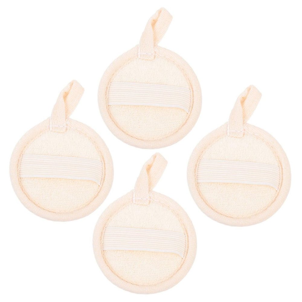 ARTSEWPLY 4pcs Facial Exfoliating Loofah Pads for Gentle Cleansing and Makeup Removal Round Soft Sponges for Women Face Cleaning Accessories