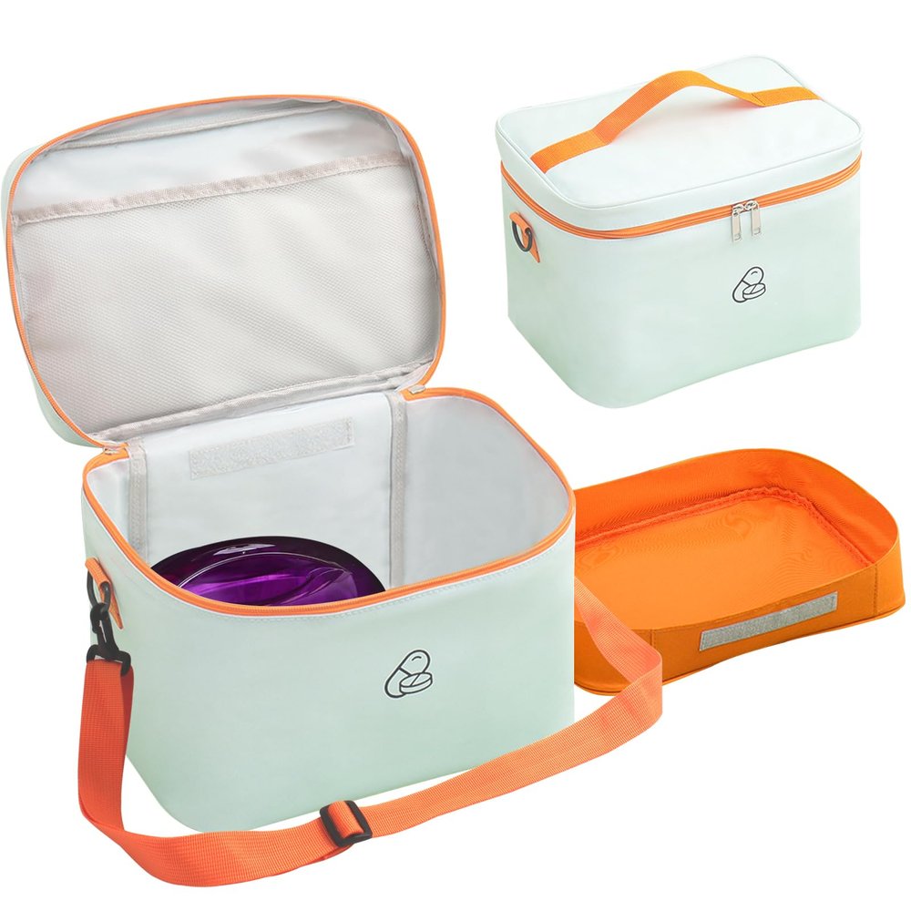 Aonstyna Waxing Kit Bag,Women Waxing Kit Organizer Bag Wax Warmer Storage Bag for Hair Removal Wax Pot Tool Bags