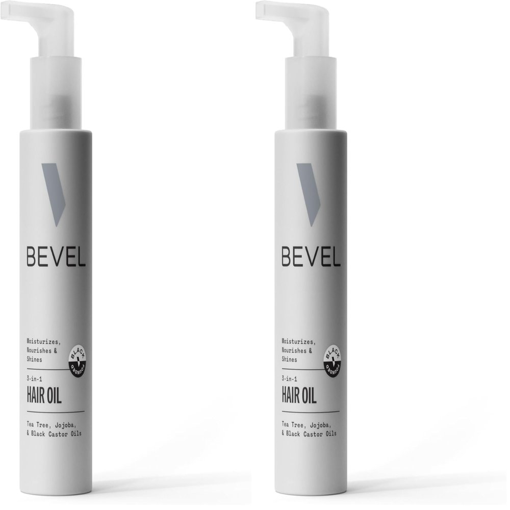 Bevel Essentials 3-in-1 Hair & Scalp Styling Oil for Curly Hair with Tea Tree Oil, Jojoba Oil, and Jamaican Black Castor Oil, 3.4 fl oz (Packaging May Vary) (Pack of 2)
