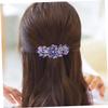Rhinestones Hair Clip Alloy Spring Barrette for Women Purple view 2