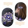 Rhinestones Hair Clip Alloy Spring Barrette for Women Purple view 4