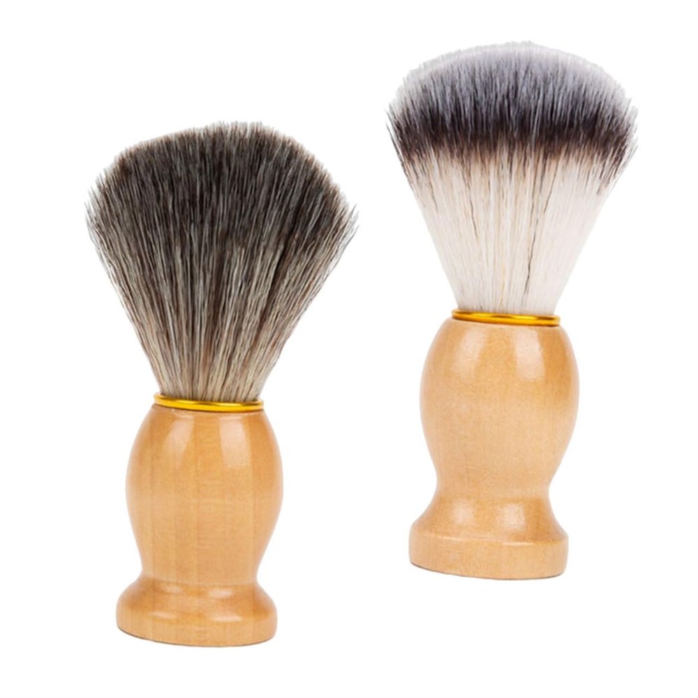 DECORNIJIA 2pcs Shaving Brush with Soft Bristles for Beard Grooming and Salon Cleaning Compact Design for and Use