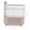 BUGUUYO Rotating 3-Tier Cosmetic Organizer Box Pink Makeup Storage Container Dustproof Design for Jewelry and Bathroom Accessories view 2