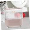 BUGUUYO Rotating 3-Tier Cosmetic Organizer Box Pink Makeup Storage Container Dustproof Design for Jewelry and Bathroom Accessories view 3