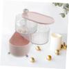 BUGUUYO Rotating 3-Tier Cosmetic Organizer Box Pink Makeup Storage Container Dustproof Design for Jewelry and Bathroom Accessories view 4