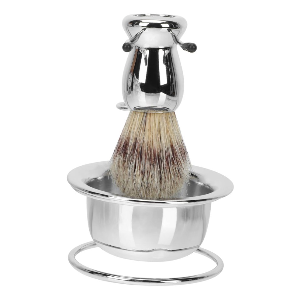 BESTYASH Men's Beard Brush Set 1 Set Shaving Brush Bubble Bowl and Metal Stand Grooming Accessories for Bearded Men