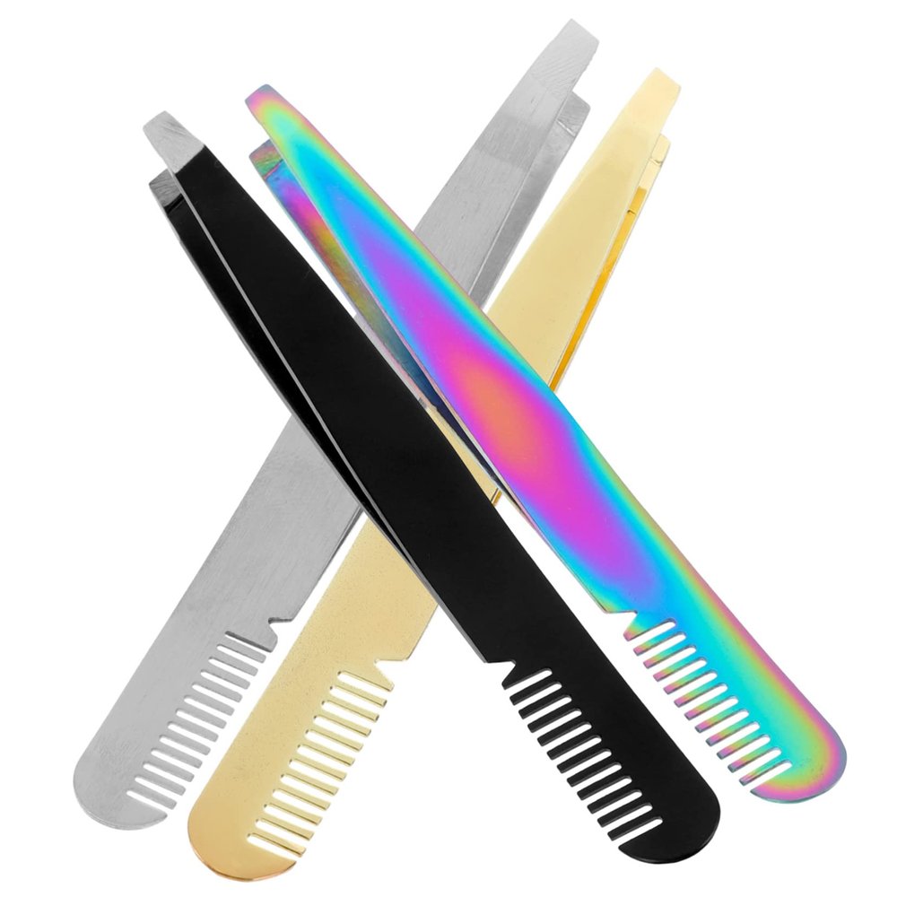 ARTSEWPLY 4Pcs Eyebrow Tweezers Tip Precision Tools for Women for Facial Hair Grooming and Eyebrow Shaping Ergonomic Design for Comfort and Control