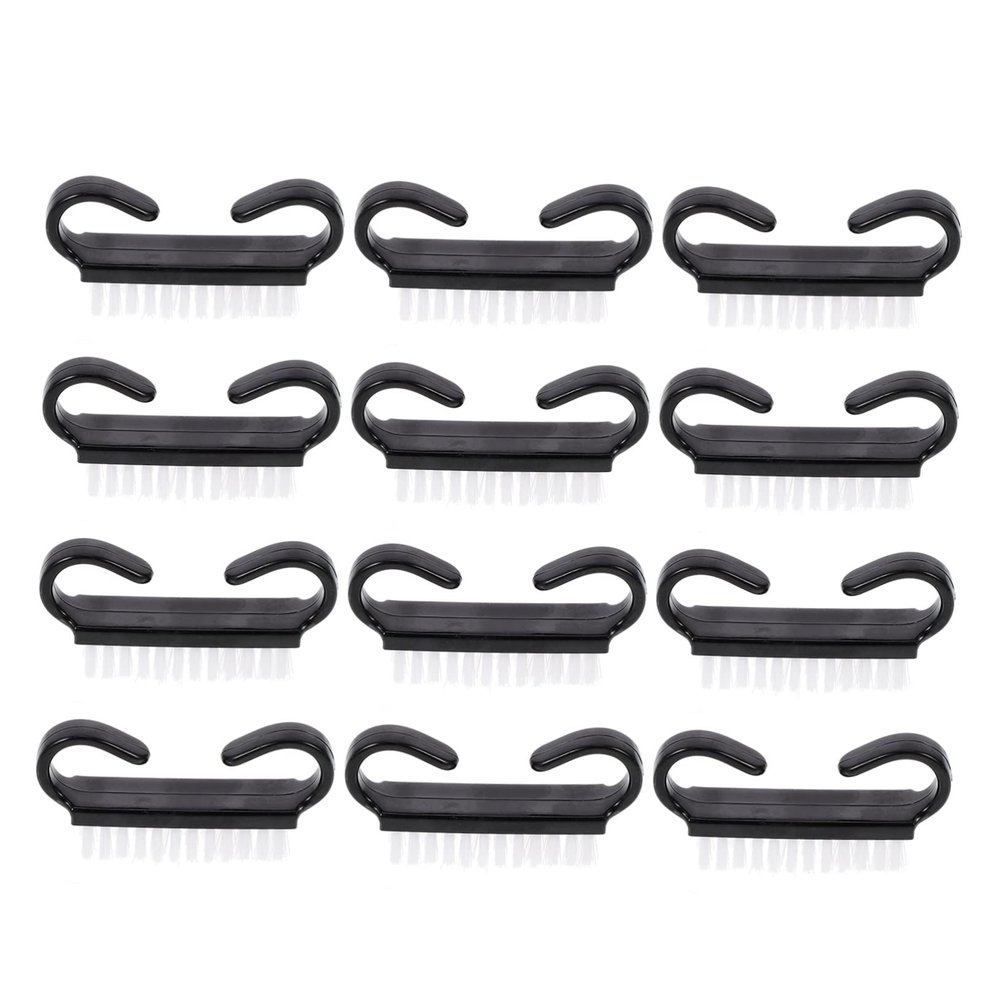 BESTYASH 12pcs Ergonomic Handle Nail Brush Cleaner for Fingernails Toes and Bathroom Sink Travel Home Use