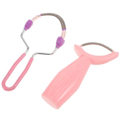 FRCOLOR 2Pcs Manual Facial Hair Remover Spring Device for Women Portable Face Hair Removal Tool with Quick Extraction and Sweat Absorption Precise Lip Hair Epilator for Smooth Skin