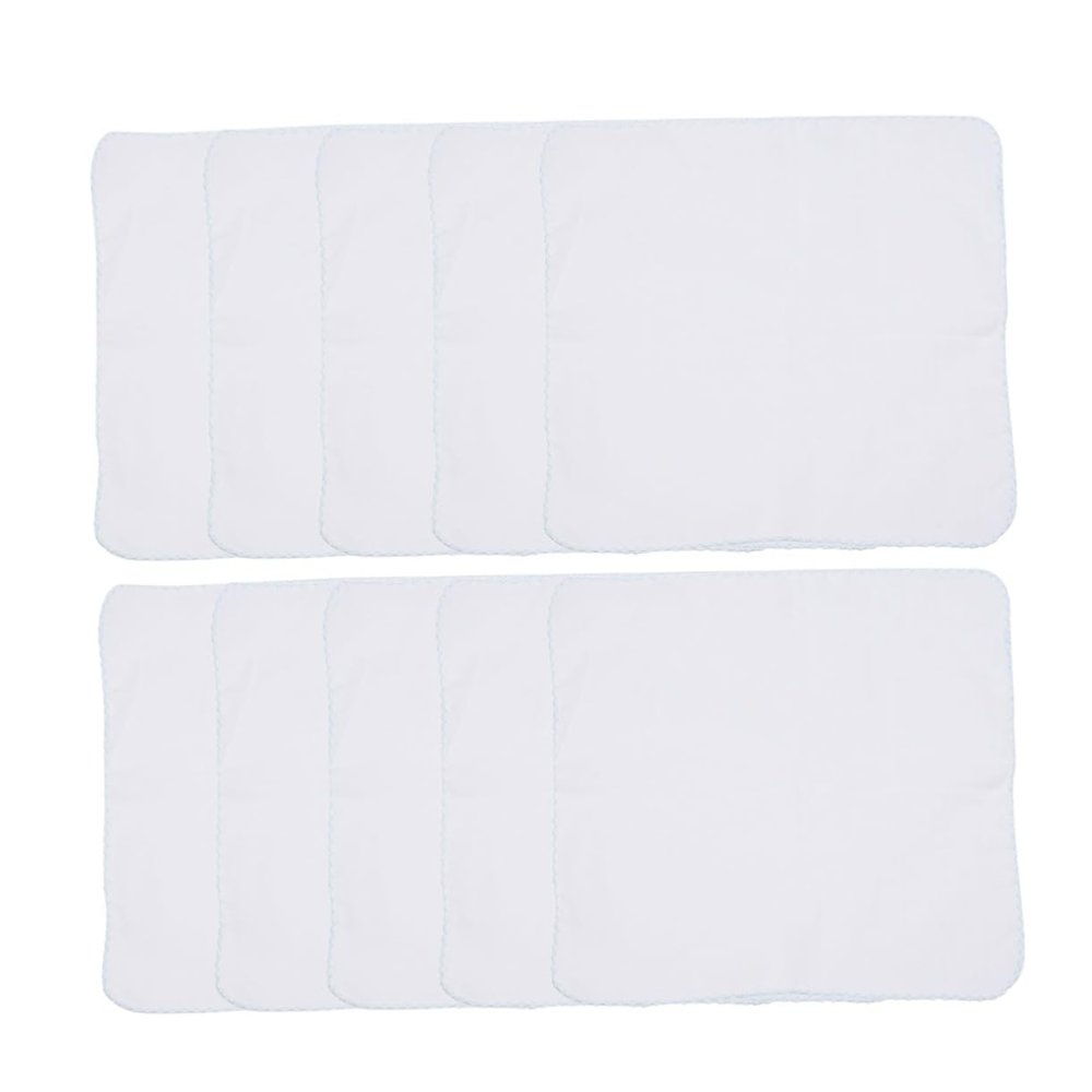 Beavorty 10pcs Double Layer Cotton Nursing Towels Soft Makeup Remover Cloths Blue Sideband for Parents and Gentle Skin Care