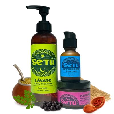 Set Night Routine for Men | 3-Step Skincare Set | Cleanser, Moisturizer with Retinol & Eye Cream | Helps Hydrate, Nourish & Revitalize Skin Overnight | Latino Ingredients