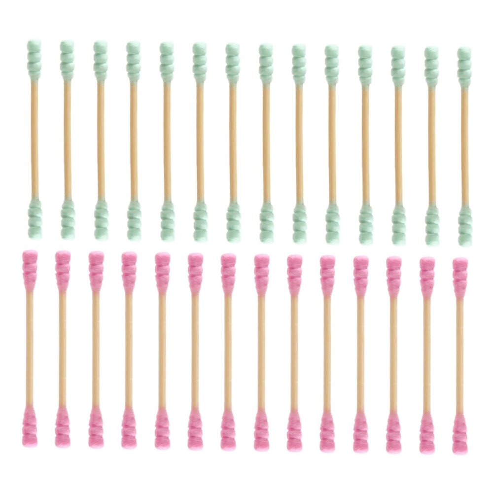 Beaupretty 1000pcs Double Head Disposable Cotton Swabs for Ear Cleaning and Makeup Application Versatile Spiral Swabs Random Colors for Crafting and Personal Care